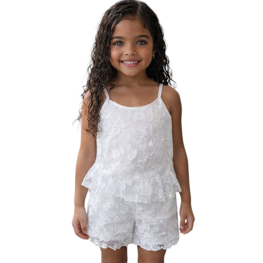 Girls Lace Top & Shorts Set