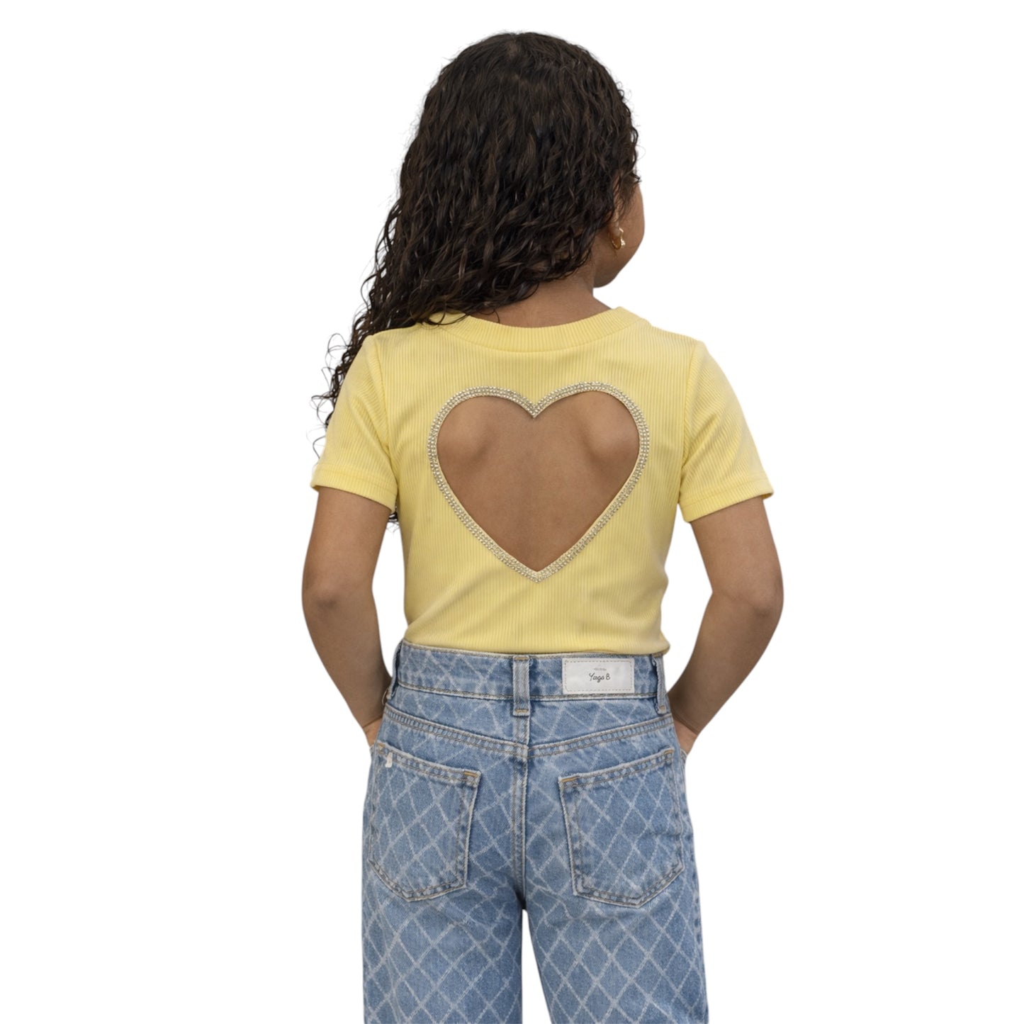 Girls Ribbed Open Back Bodysuit