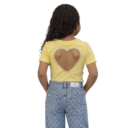 Girls Ribbed Open Back Bodysuit