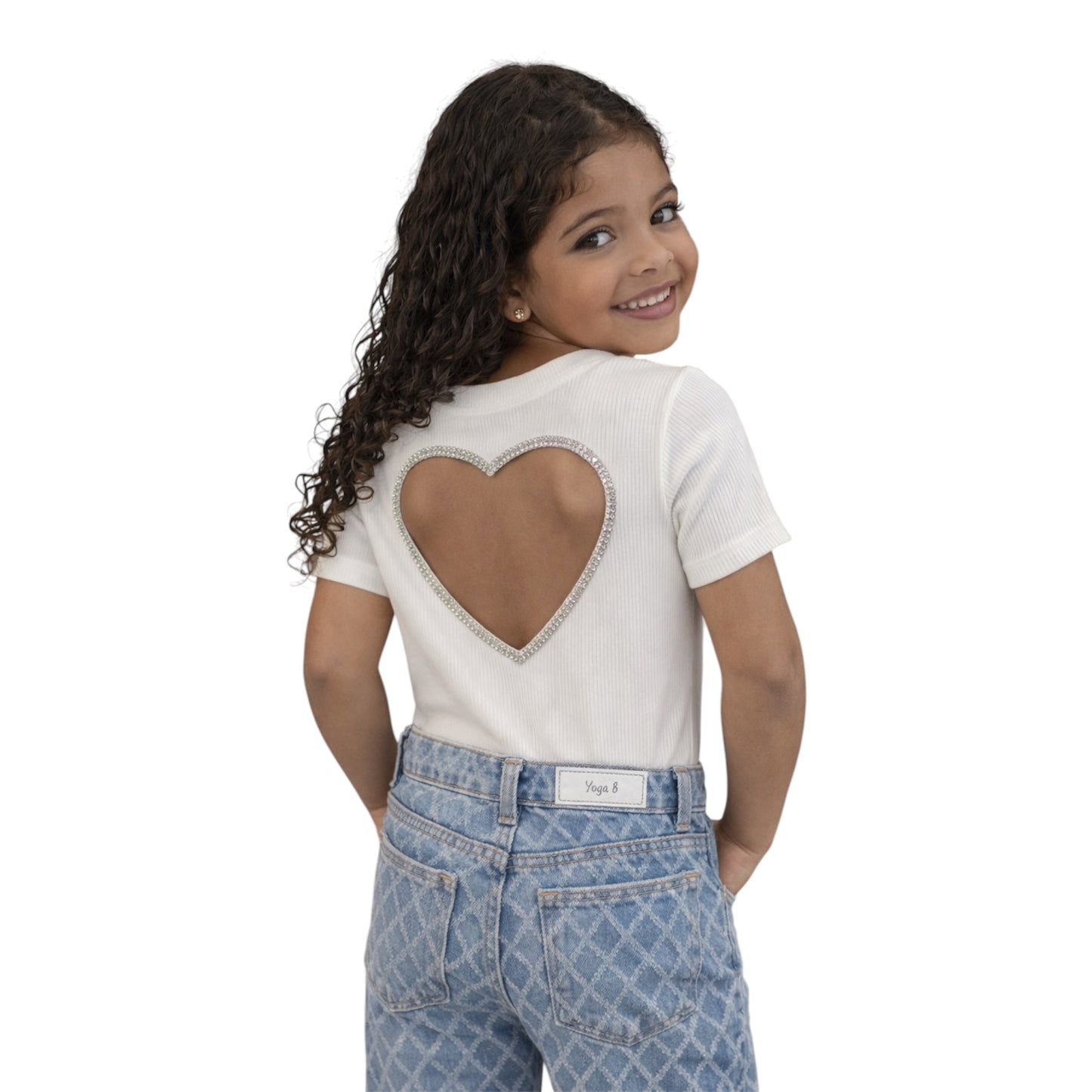 Girls Ribbed Open Back Bodysuit