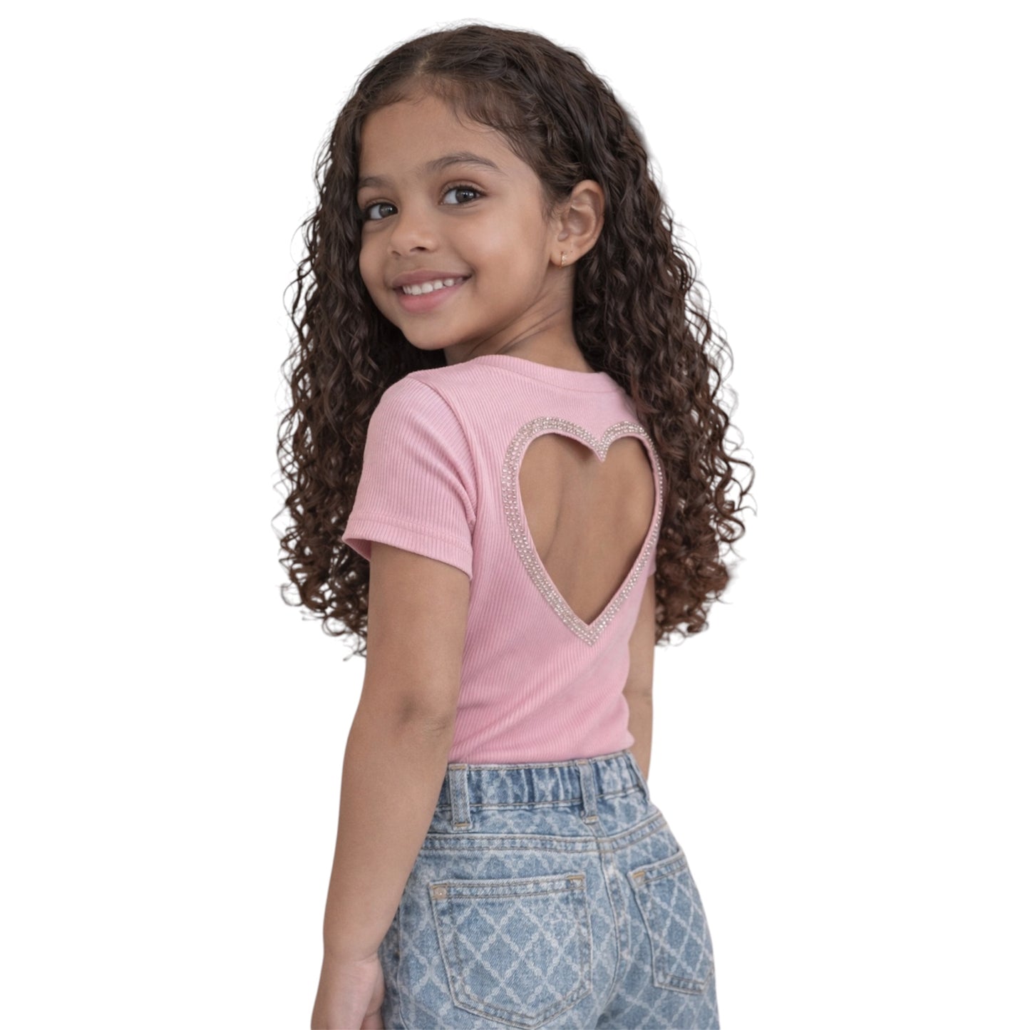 Girls Ribbed Open Back Bodysuit