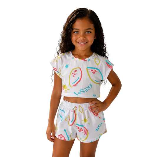 Fresh Summer Crop Top &Shorts Set