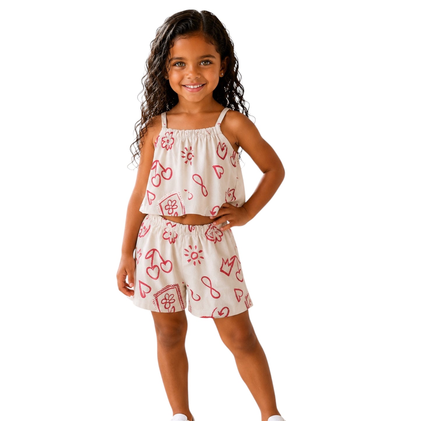 Cherry Blossom Summer Shorts Set