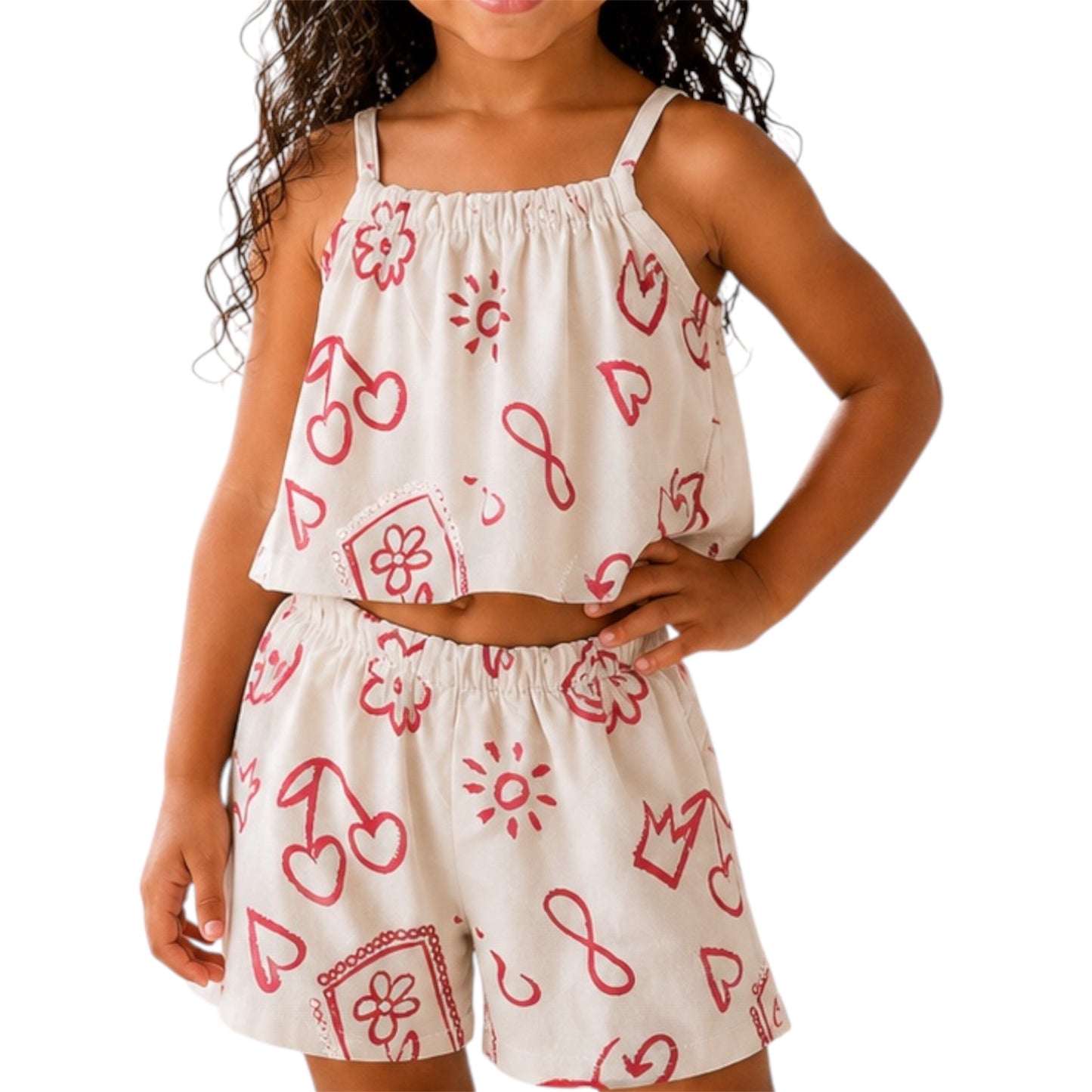 Cherry Blossom Summer Shorts Set
