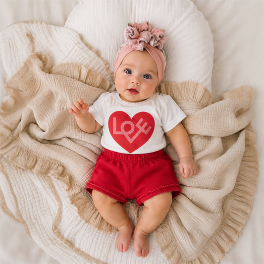 YELL OH! Βρεφικό Σετ T-Shirt &amp; Σορτσάκι Love