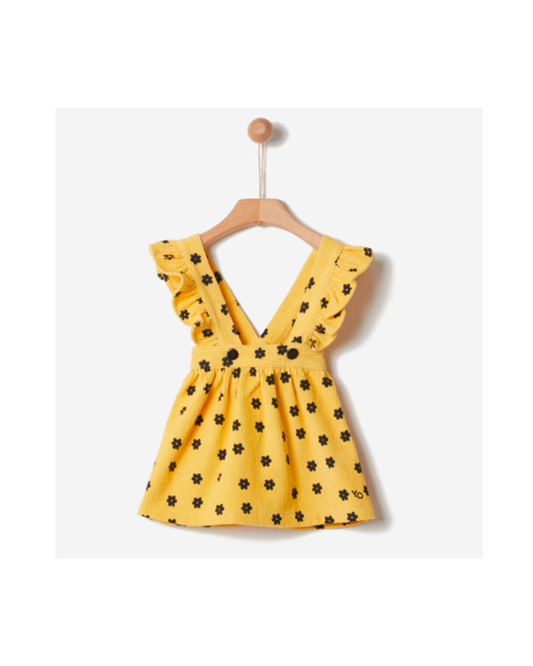 Kίτρινο Κοτλέ αμάνικο φόρεμα !